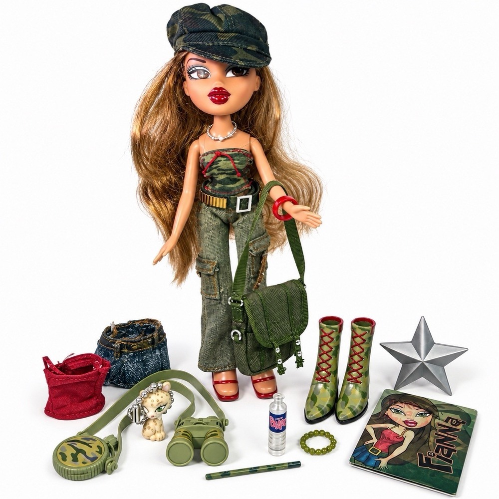2004 Bratz Wild Life Fianna Doll Safari 2 Outfits Shoes Accessories Keychain MGA